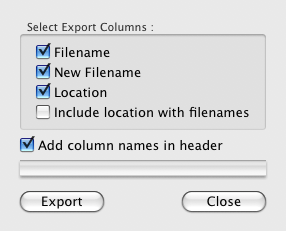 Export file list