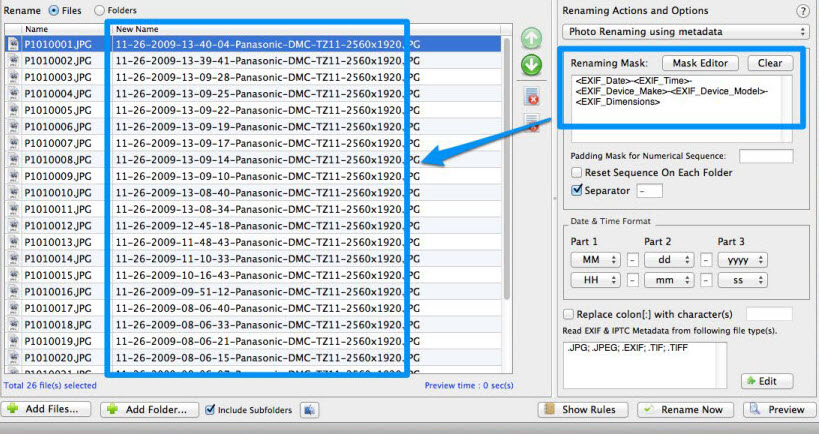 Photo Renaming Using EXIF